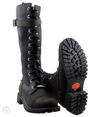 Harley-Davidson® Women's Savannah Black Leather 14-Inch Motorcycle Boots
