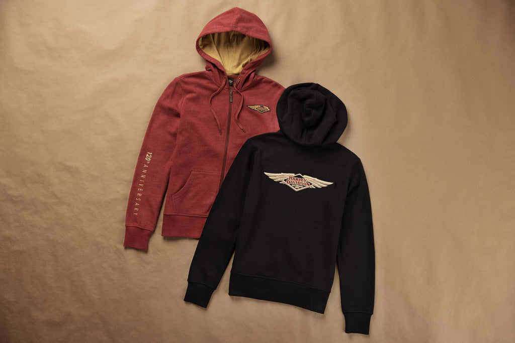 Harley-Davidson® Women's 120th Anniversary Special Zip Front Hoodie - Black Beauty