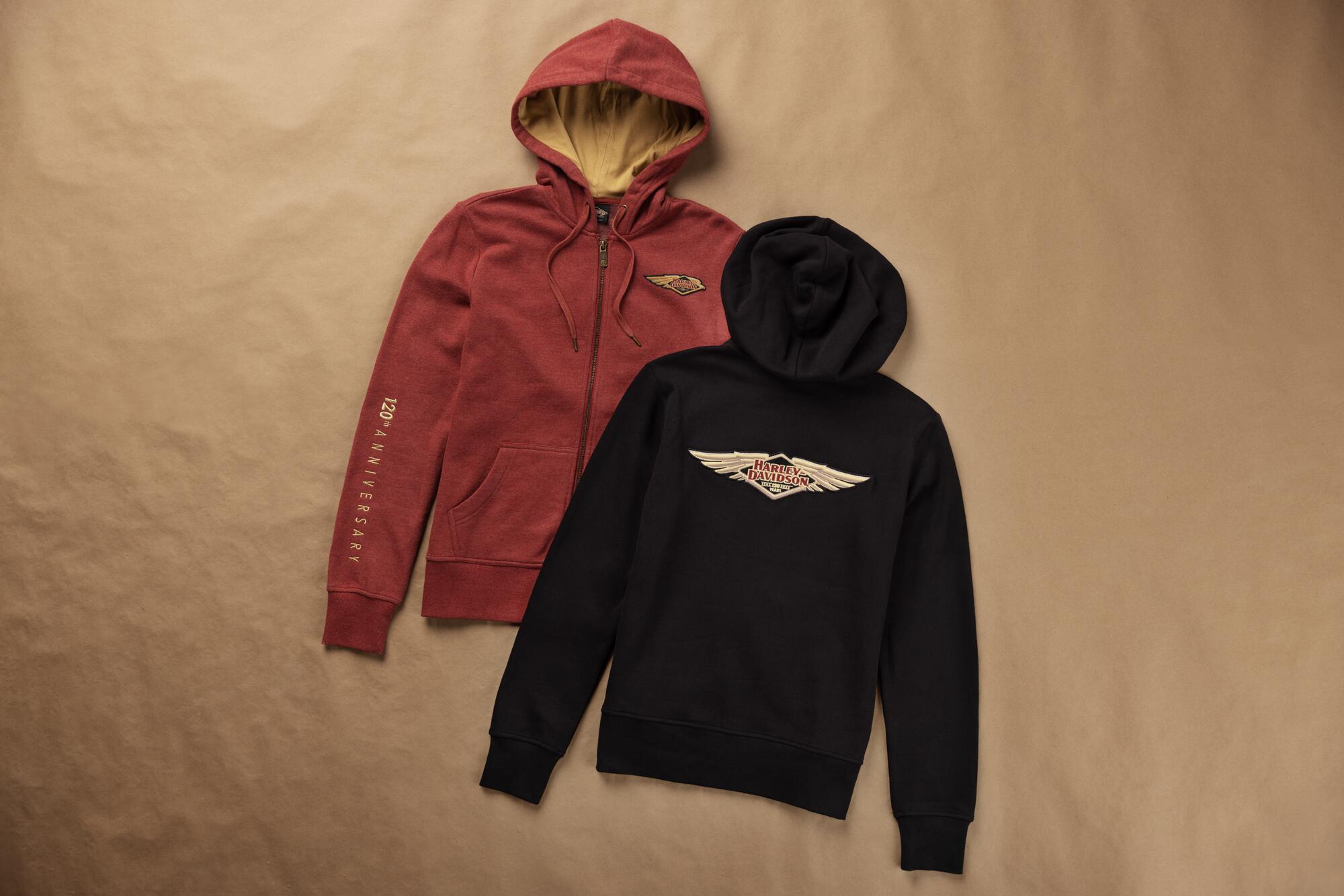 Harley-Davidson® Women's 120th Anniversary Special Zip Front Hoodie - Black Beauty