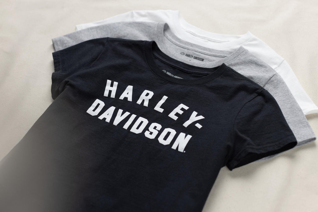 Harley-Davidson® Women's Forever Racer Font Short Sleeve Tee - Black
