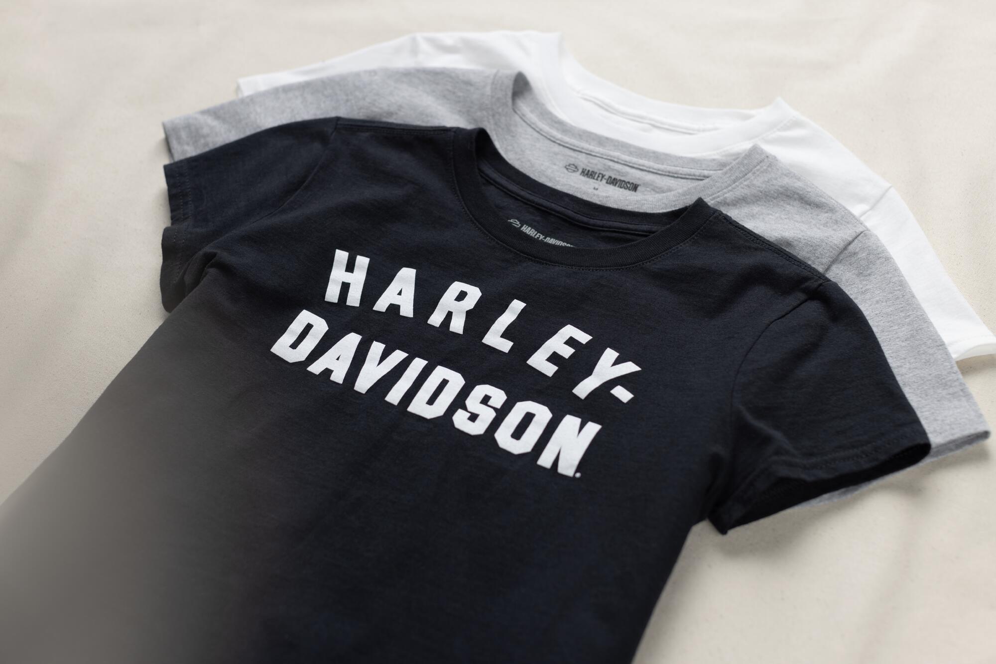 Harley-Davidson® Women's Forever Racer Font Short Sleeve Tee - Black