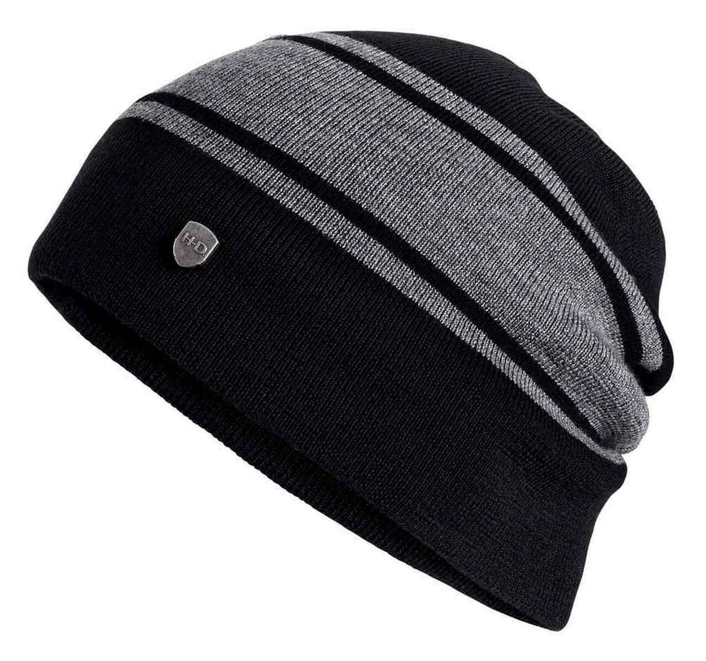 Harley-Davidson®  Wool Blend Slouch Knit Beanie Hat, Black