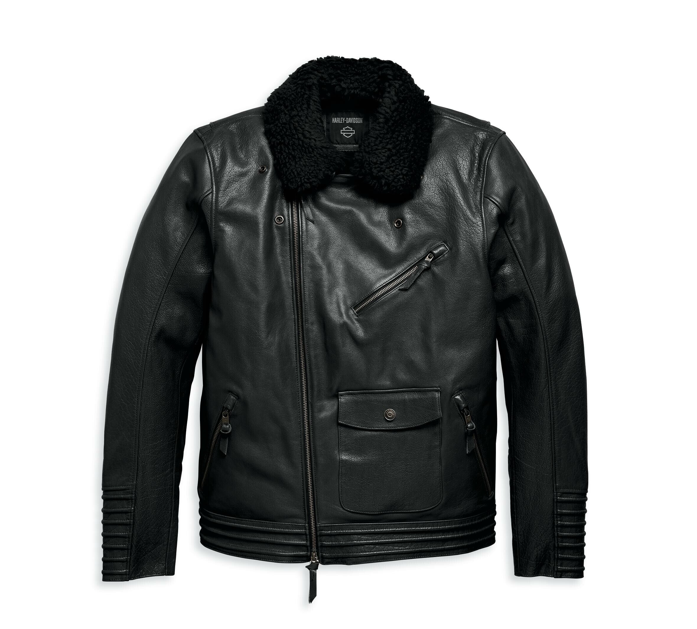 Men's Maverick Leather Biker Jacket - Black