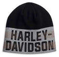Harley-Davidson® Dual Orange Stripe Knit Beanie Cap - Black/Gray