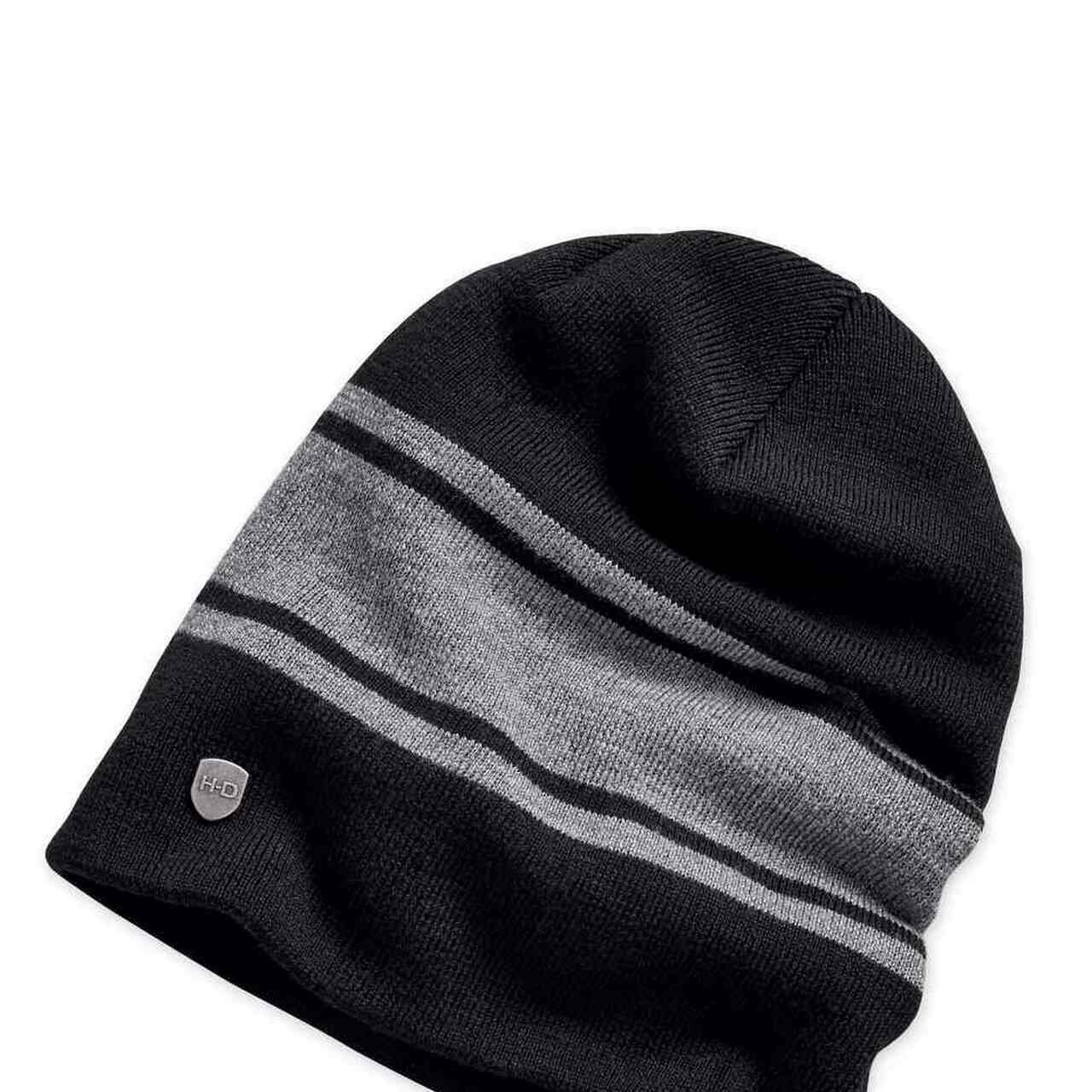 Harley-Davidson®  Wool Blend Slouch Knit Beanie Hat, Black