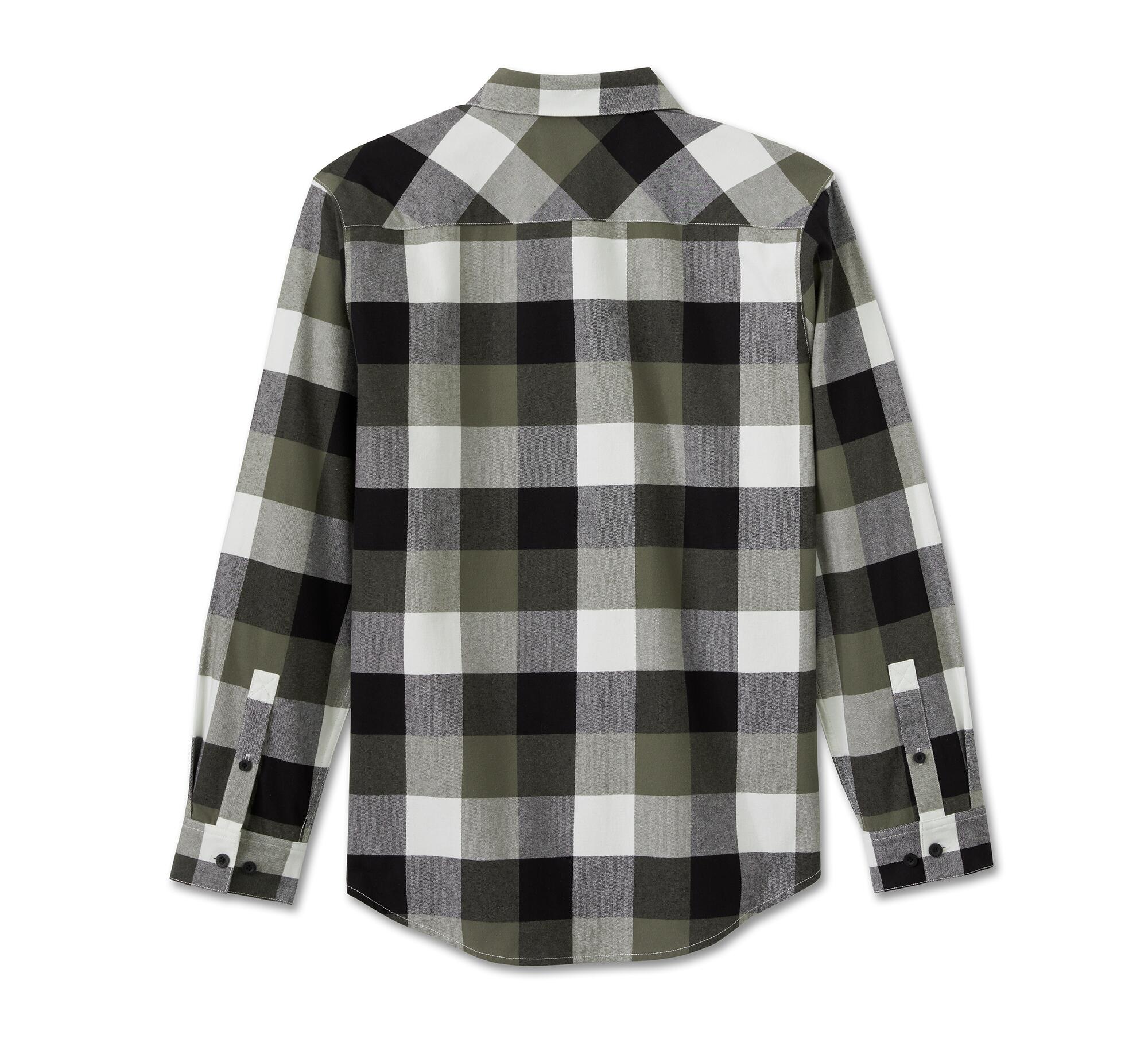Essence Long Sleeve Flannel Shirt - Plaid - Harley Black & Grape Leaf