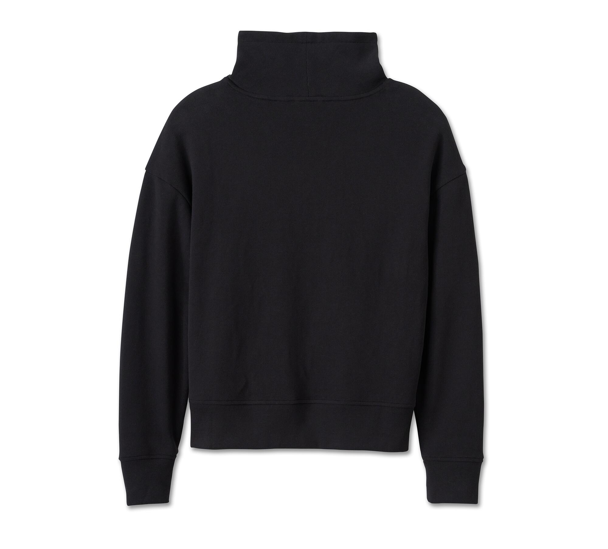 Women's Bar & Shield Funnel Neck Pullover - Harley Black