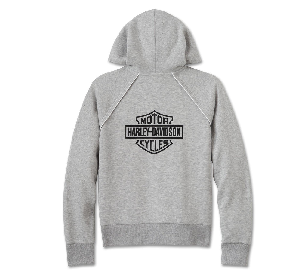 Harley-Davidson women´s Zip Hoodie Classic Bar & Shield Heather Grey