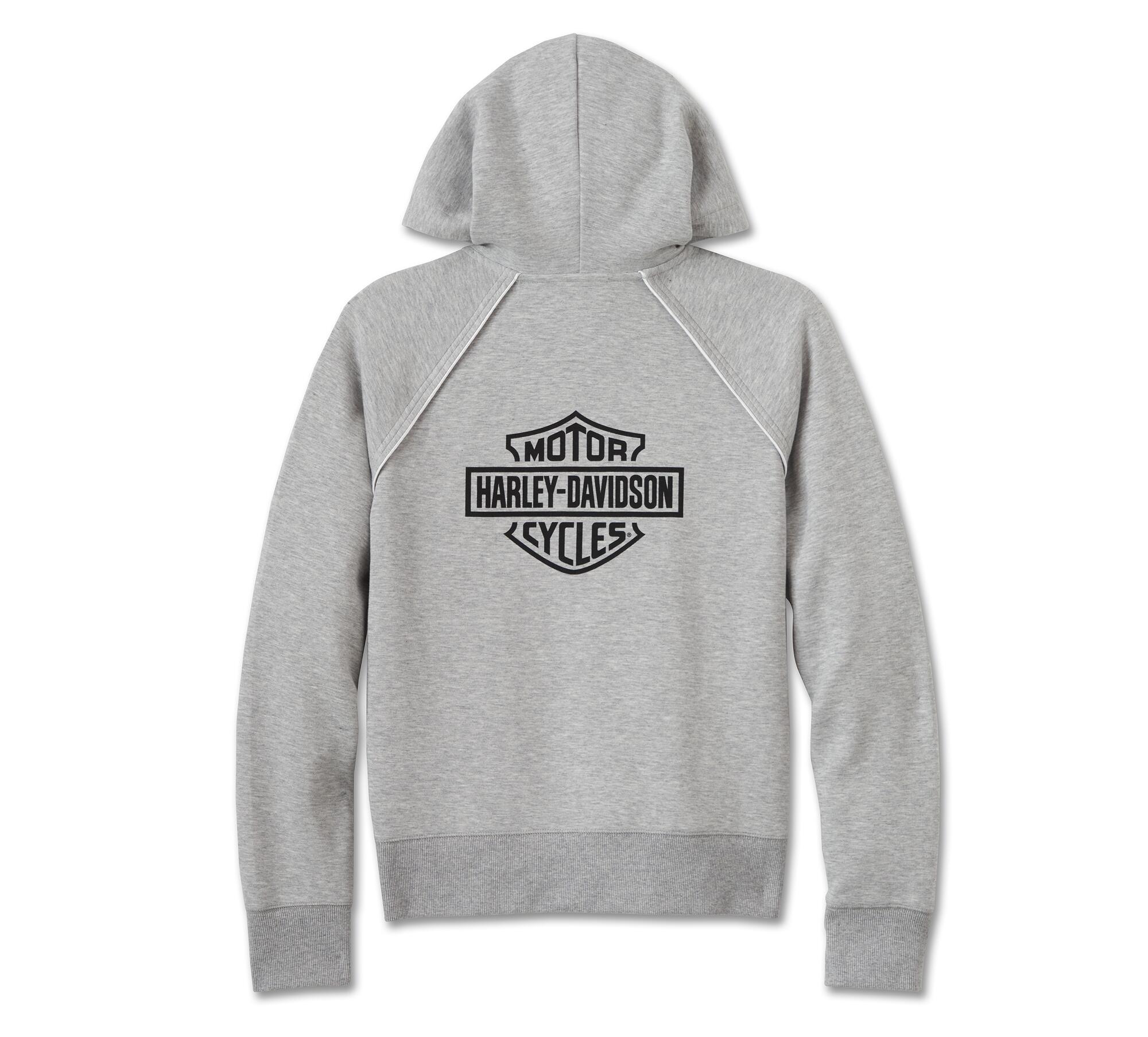 Harley-Davidson women´s Zip Hoodie Classic Bar & Shield Heather Grey