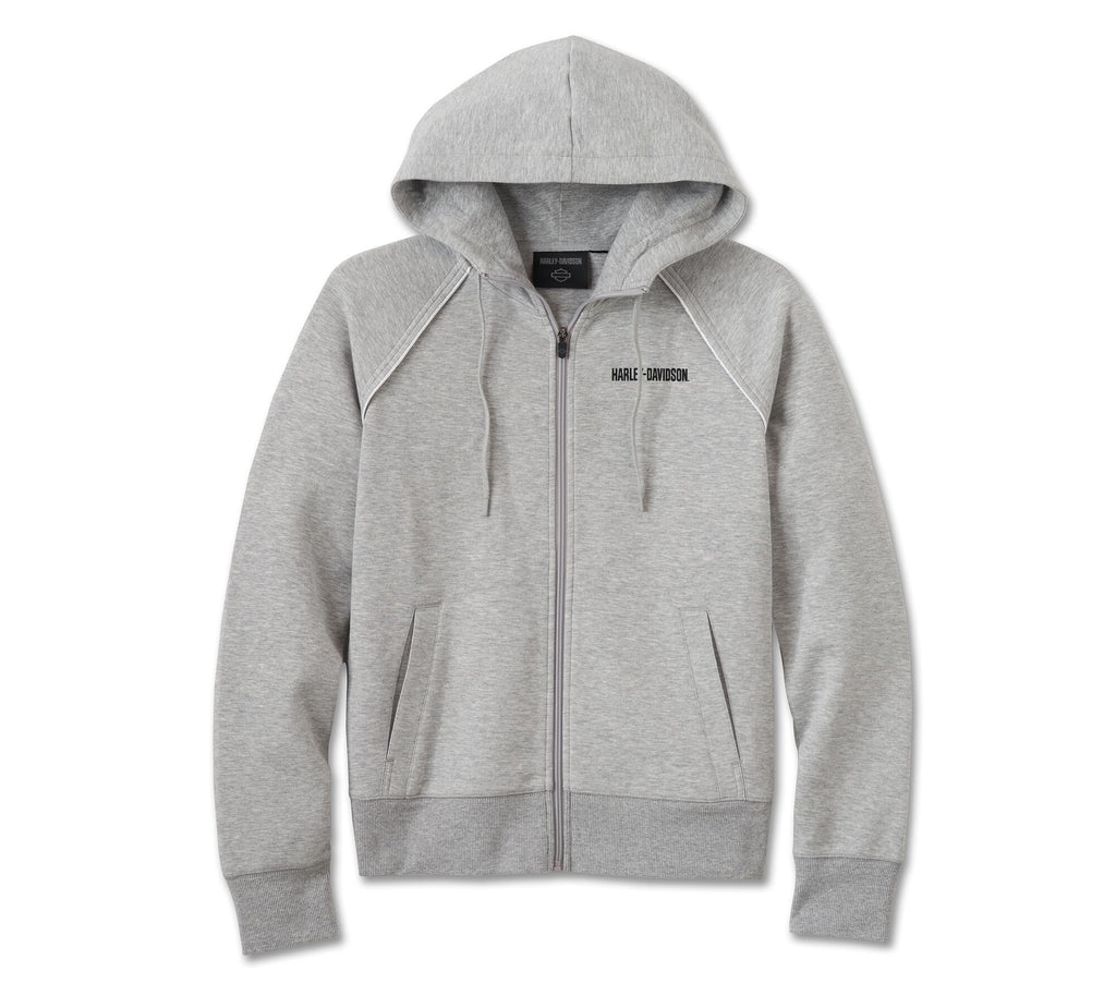 Harley-Davidson women´s Zip Hoodie Classic Bar & Shield Heather Grey