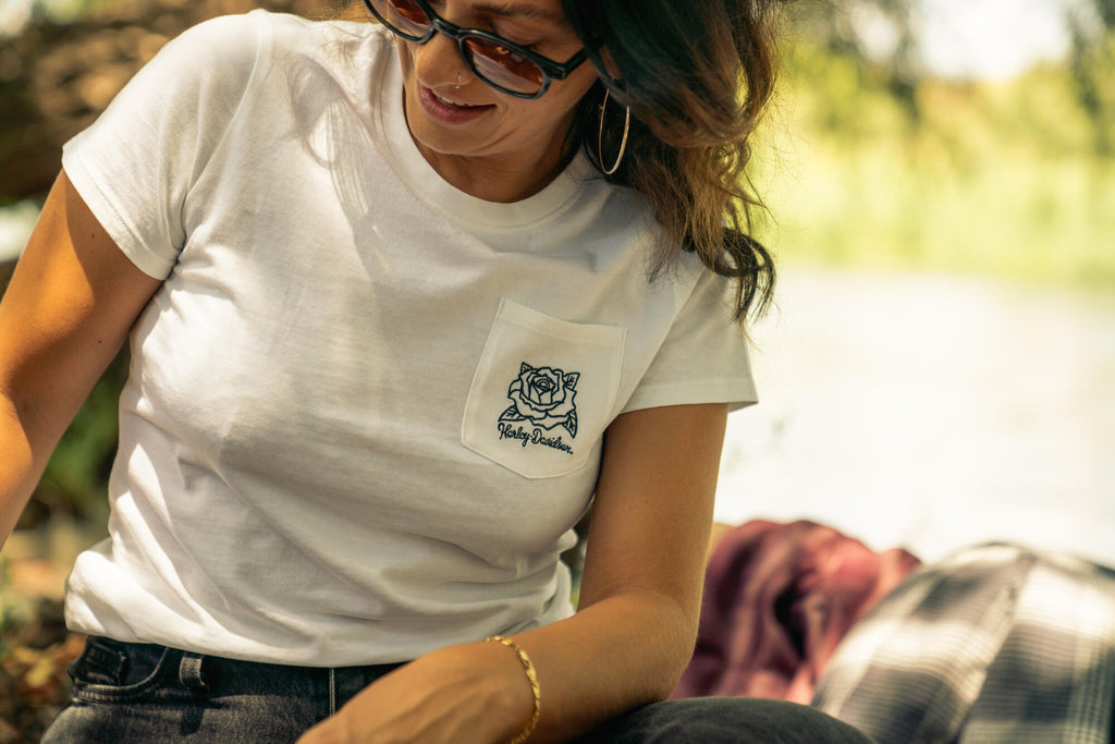 Women's H-D Rosebud Pocket Tee