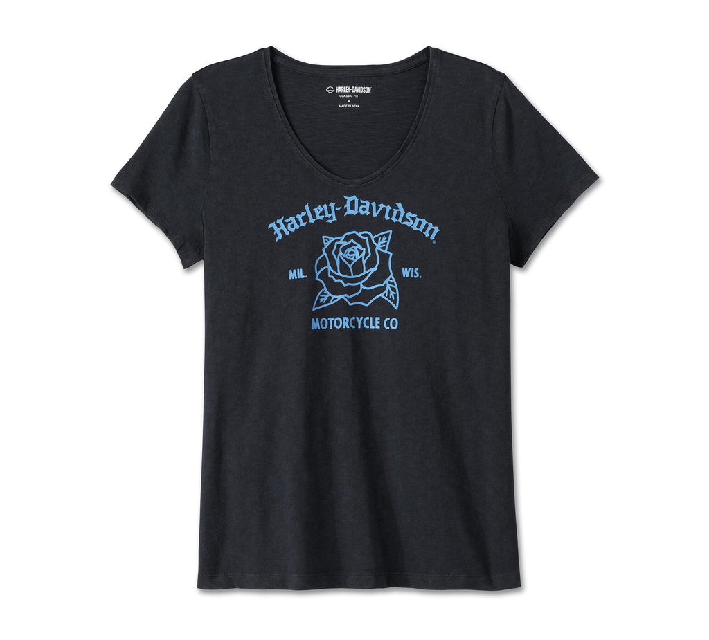 Harley-Davidson women´s T-Shirt United V-Neck Rosebud Black
