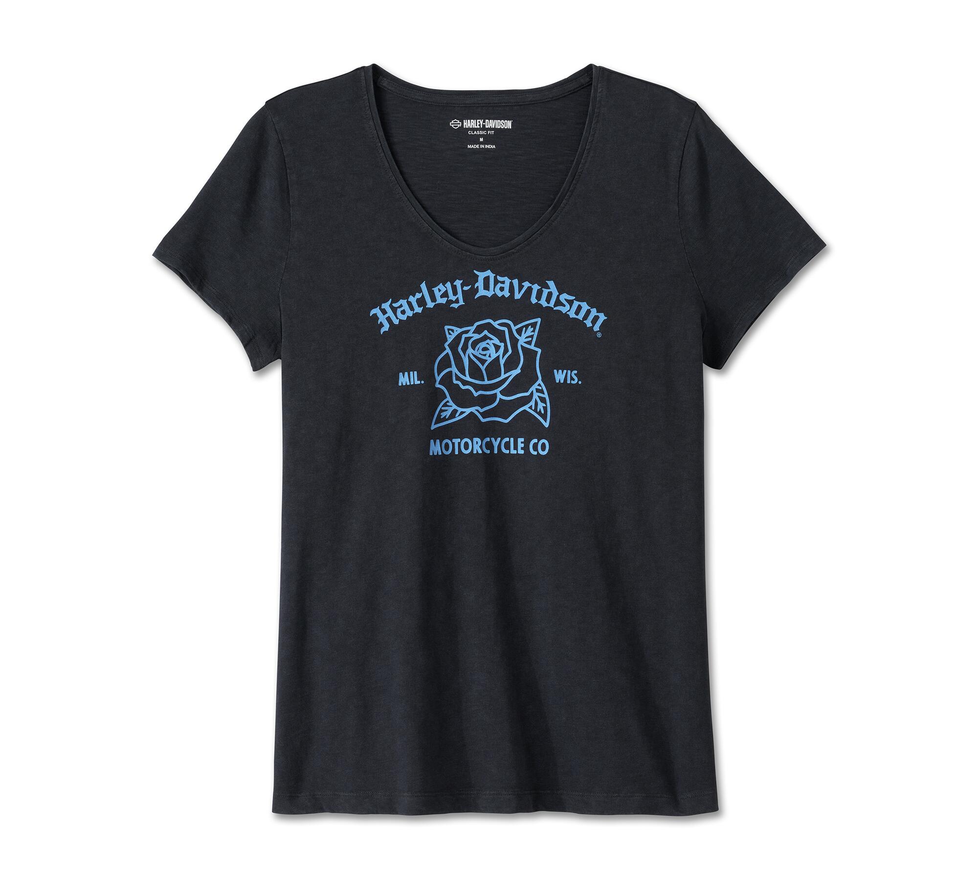 Harley-Davidson women´s T-Shirt United V-Neck Rosebud Black