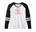 Women's First-Class Long Sleeve Raglan Top - Colorblock - Bright White & Harley Black