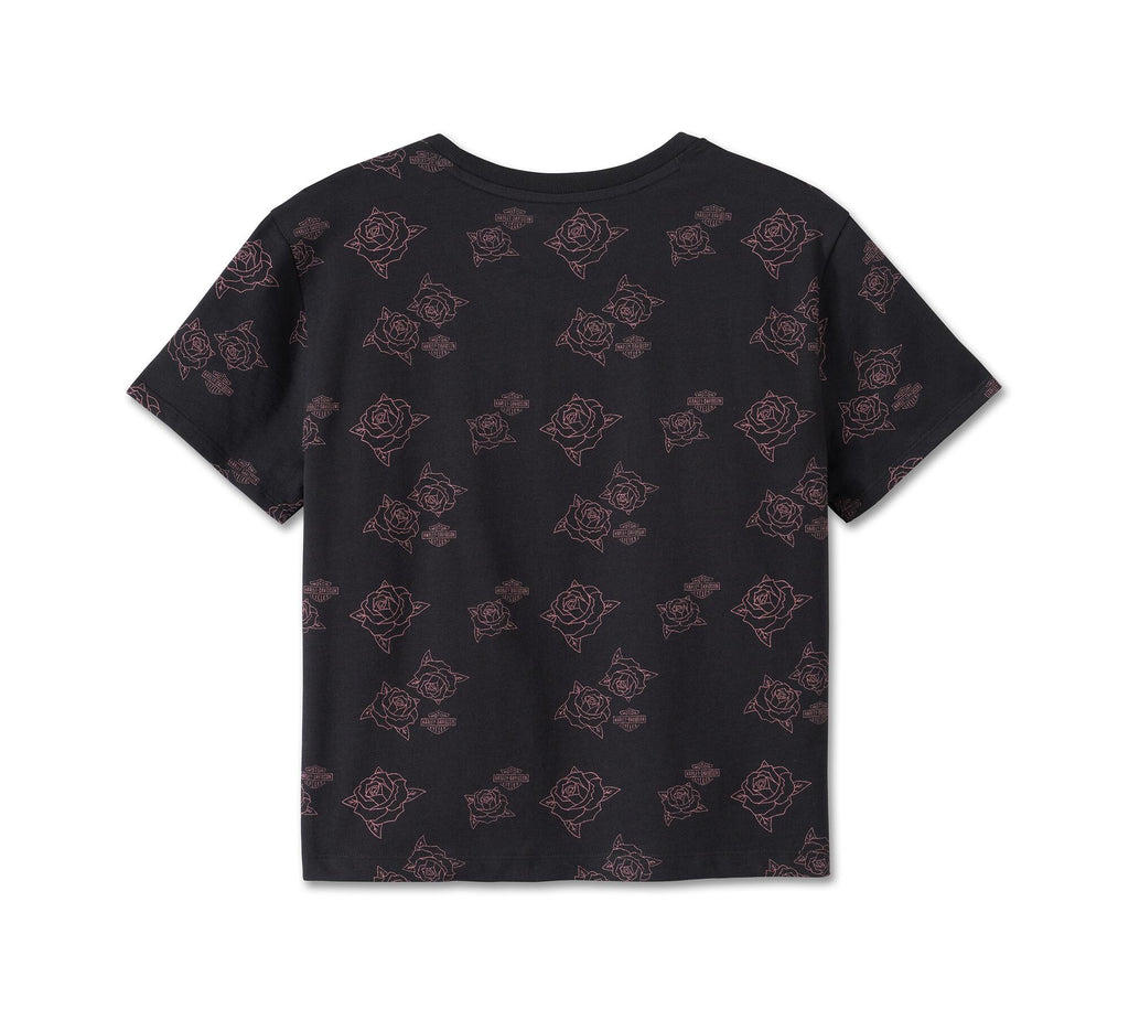 Women's H-D Rosebud Print Top