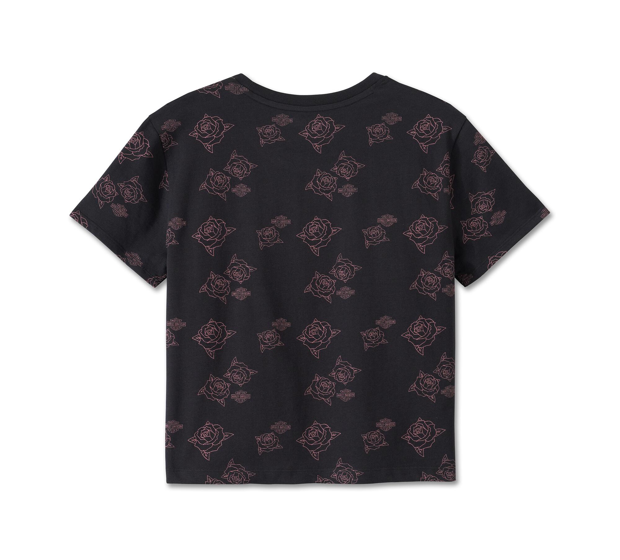 Women's H-D Rosebud Print Top