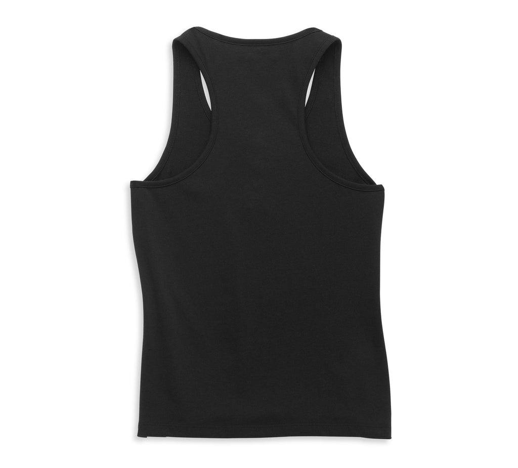 Women's Script Font Henley Racerback Tank