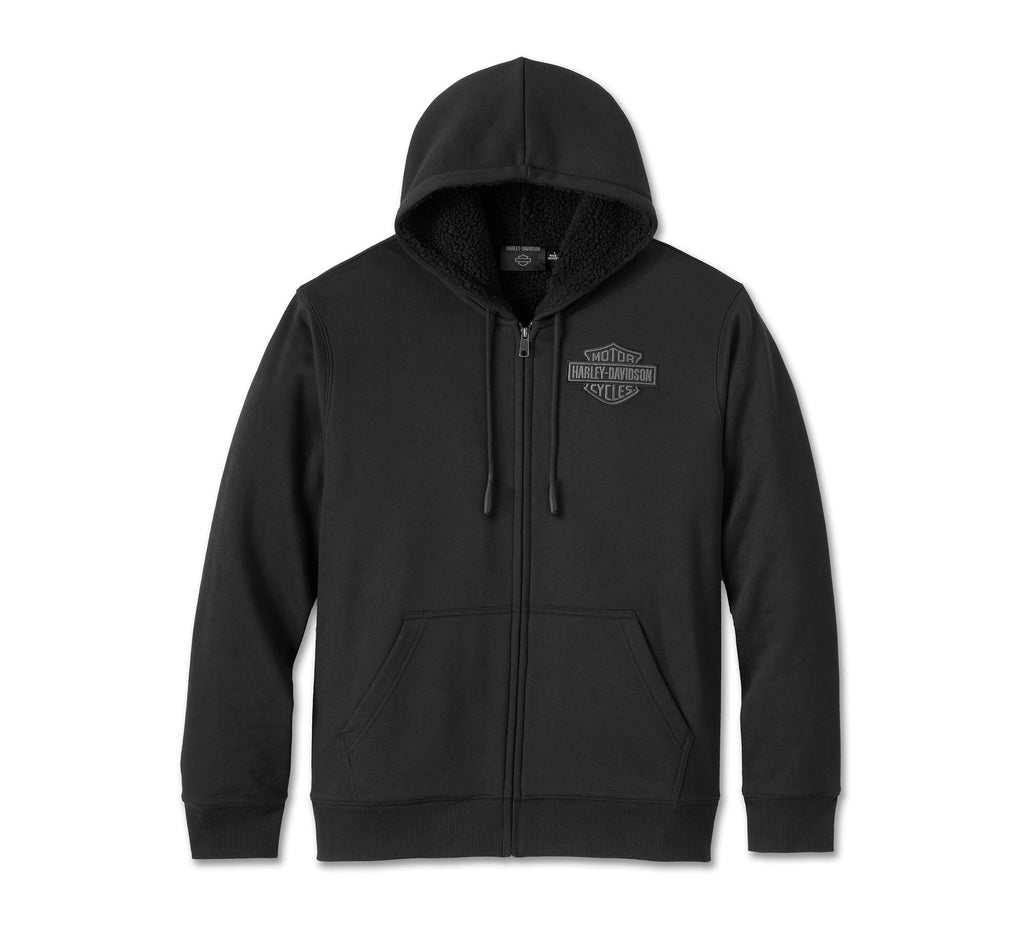 Harley-Davidson Bar & Shield Sherpa Full Zip Hoodie - Harley Black