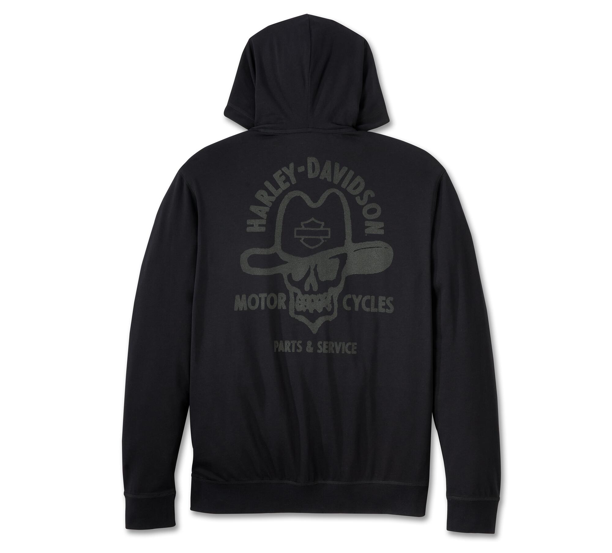 Harley-Davidson men´s Hooded Henley Cowboy Rider - Harley Black