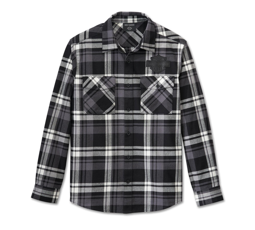 HARLEY-DAVIDSON MENS BAR & SHIELD FLANNEL SHIRT