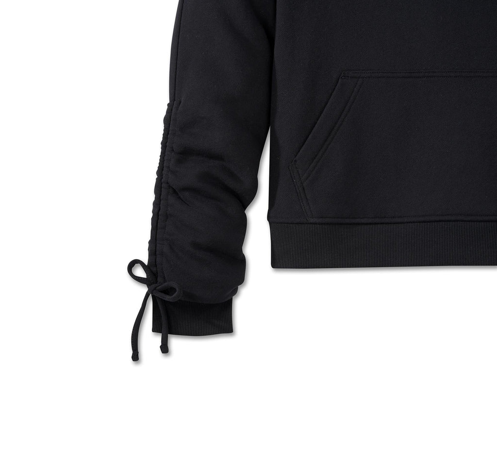 Harley Women's Wild Cat Bar & Shield Raglan Hoodie - Harley Black