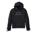 Harley Women's Wild Cat Bar & Shield Raglan Hoodie - Harley Black