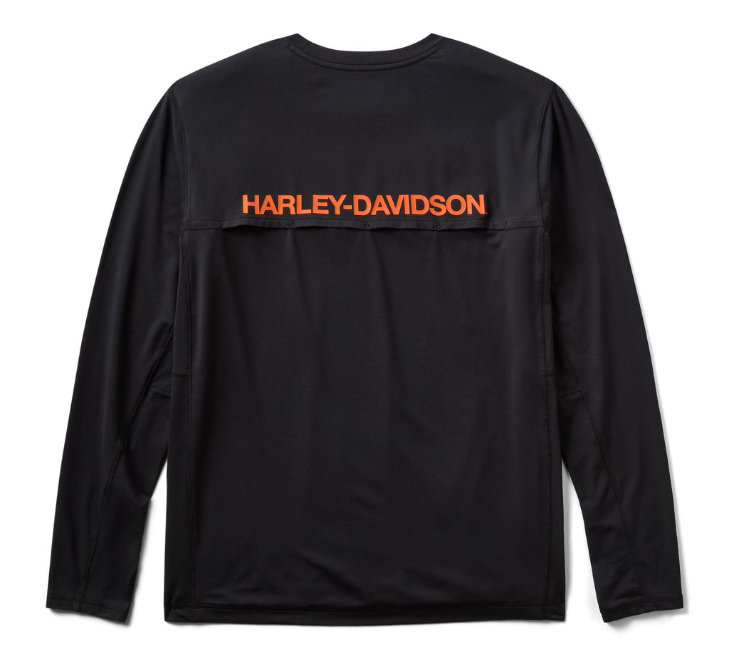 Men's H-D TECH Vented Long Sleeve Knit Crew - Harley Black