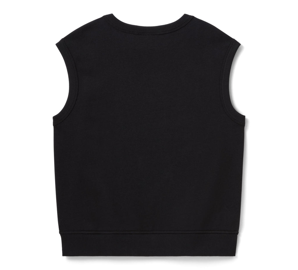 Women's Willie G Skull Bling Sleeveless Crew - Harley Black