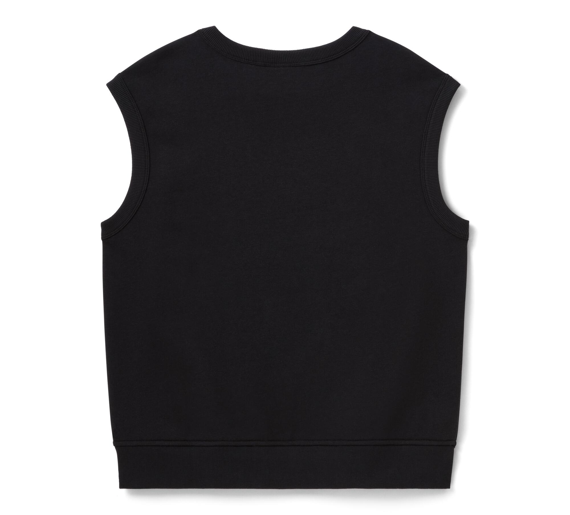 Women's Willie G Skull Bling Sleeveless Crew - Harley Black