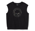 Women's Willie G Skull Bling Sleeveless Crew - Harley Black