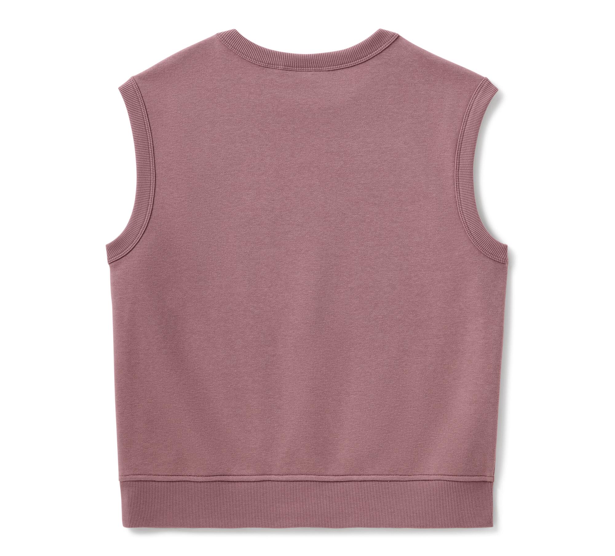 Women's Willie G Skull Bling Sleeveless Crew - Nostalgia Rose