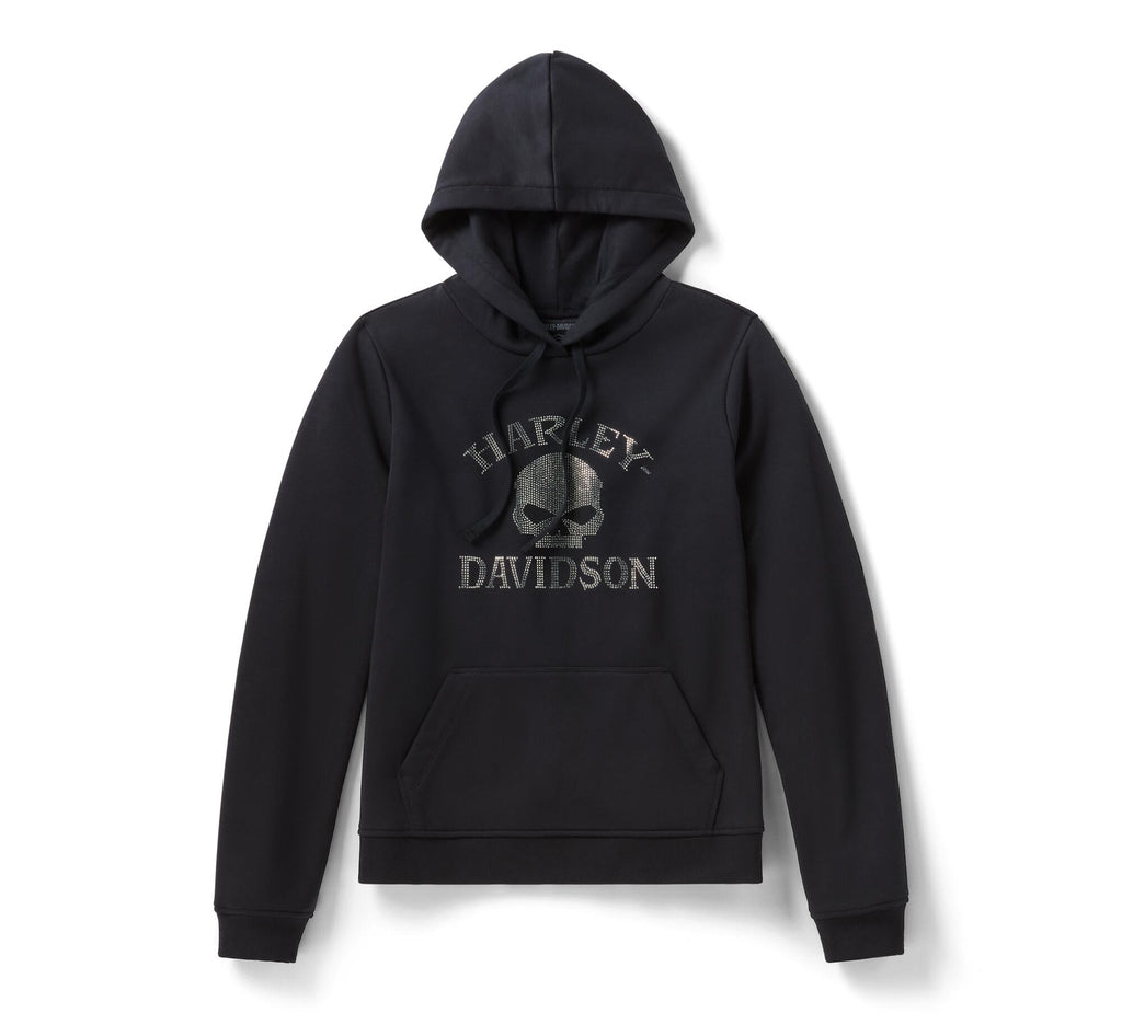 Women's Willie G Skull Bling PO Hoodie - Harley Black