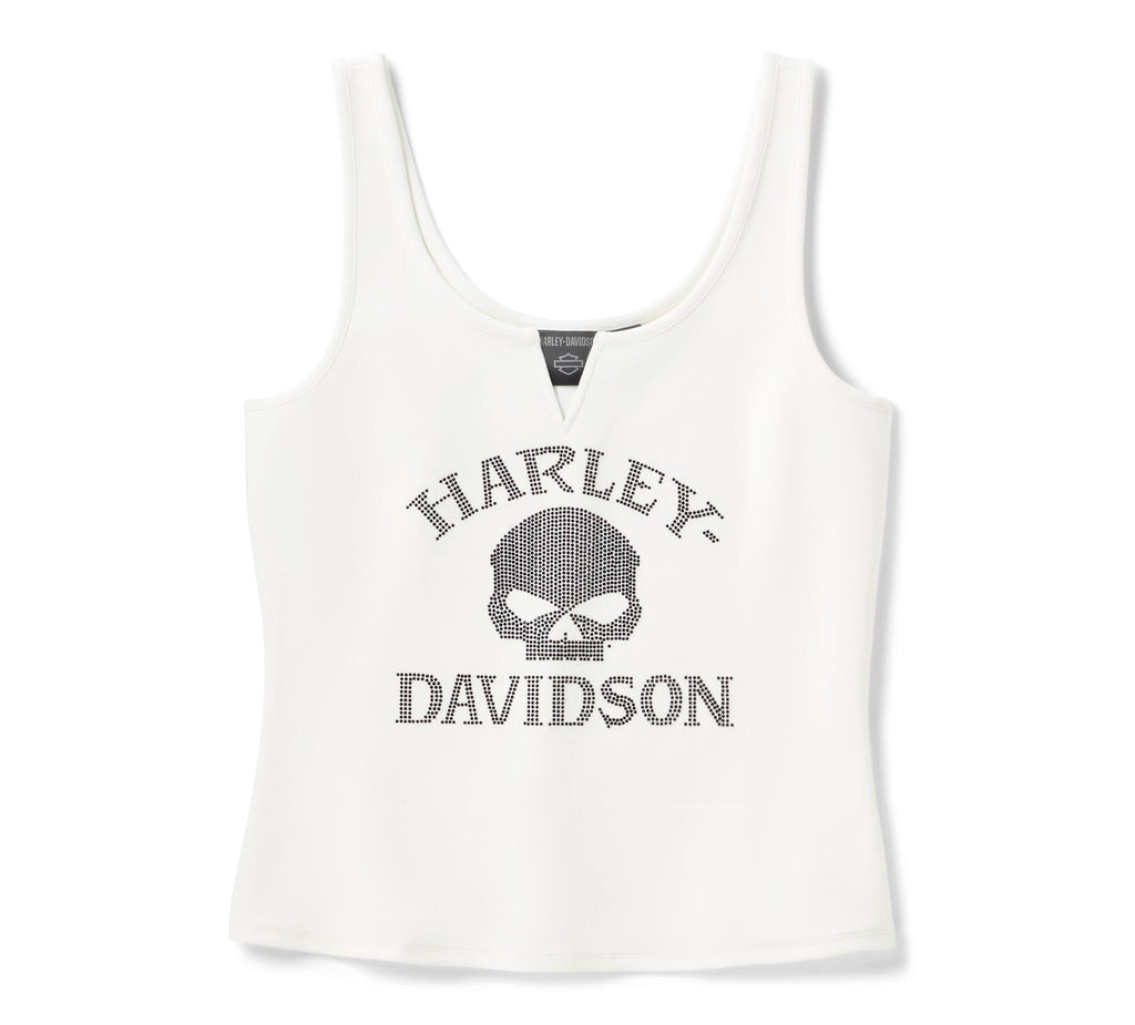 Women's Willie G Skull Bling Tank - Cloud Dancer