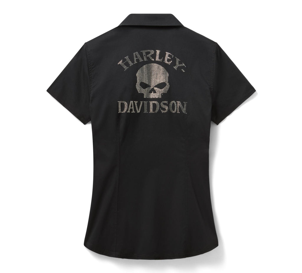 Women's Willie G Bling Garage Shirt - Harley Black