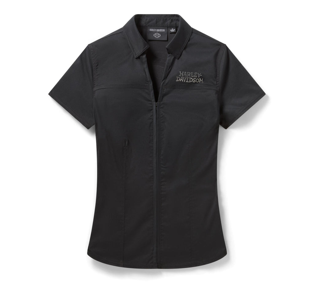 Women's Willie G Bling Garage Shirt - Harley Black