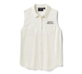 Women's Willie G Skull Bling Sleeveless Woven - Cloud Dancer