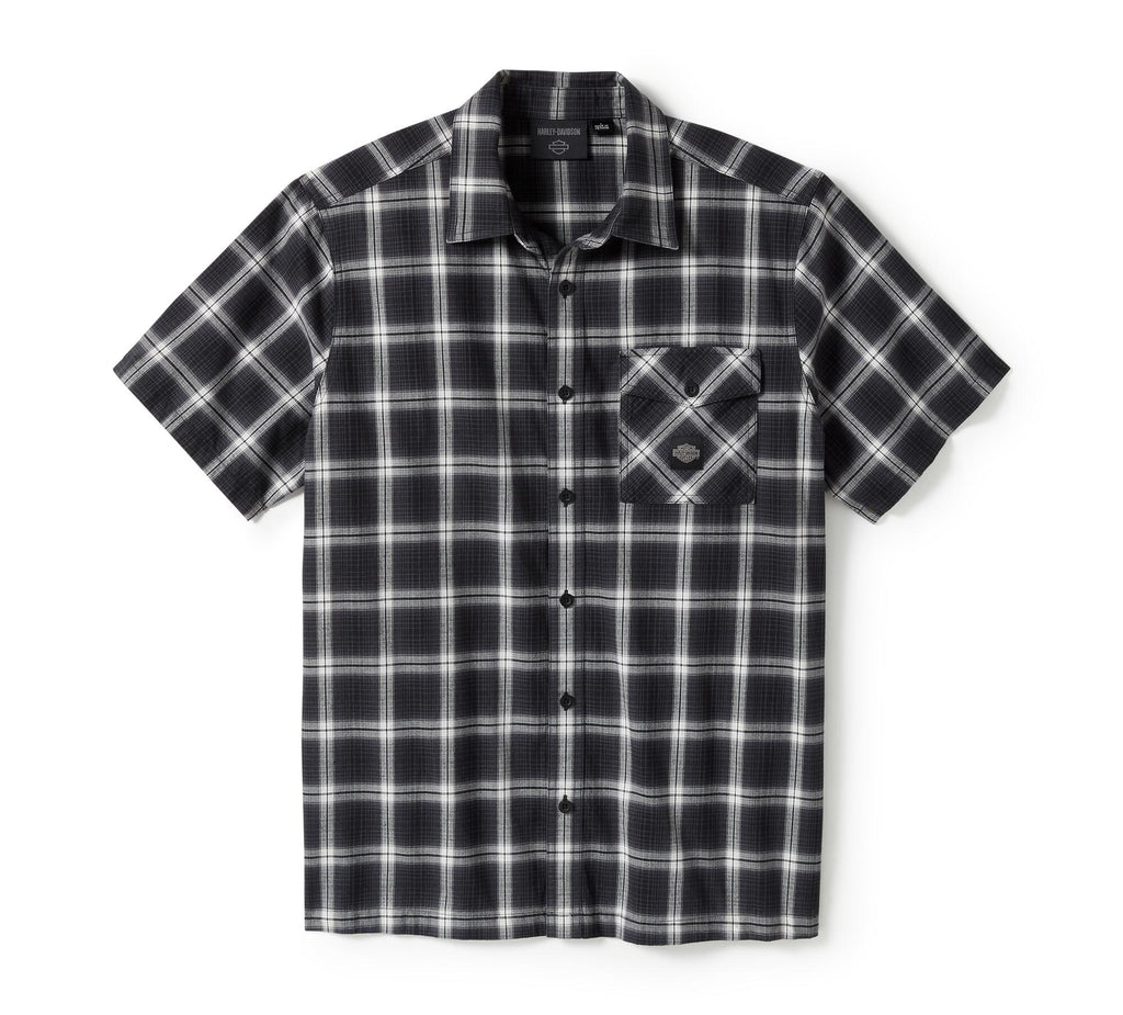Men's Staple Short Sleeve Shirt - Plaid - Harley Black & Cloud Dancer
