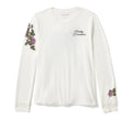 Harley-Davidson Women's Rose & Thorn Bling Long Sleeve Shirt, White