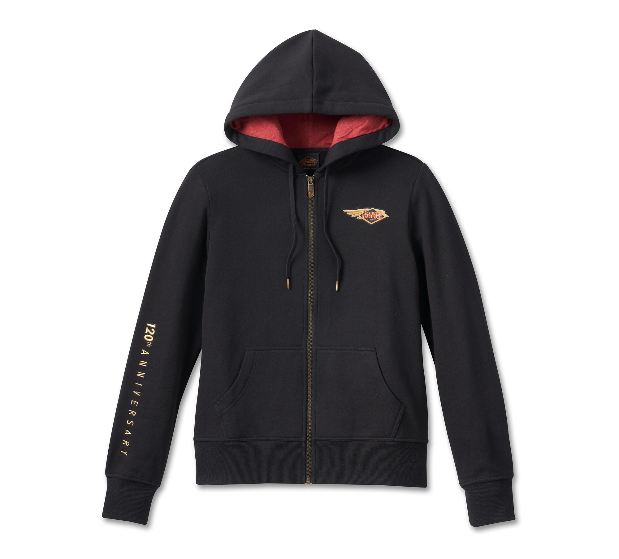 Harley-Davidson® Women's 120th Anniversary Special Zip Front Hoodie - Black Beauty