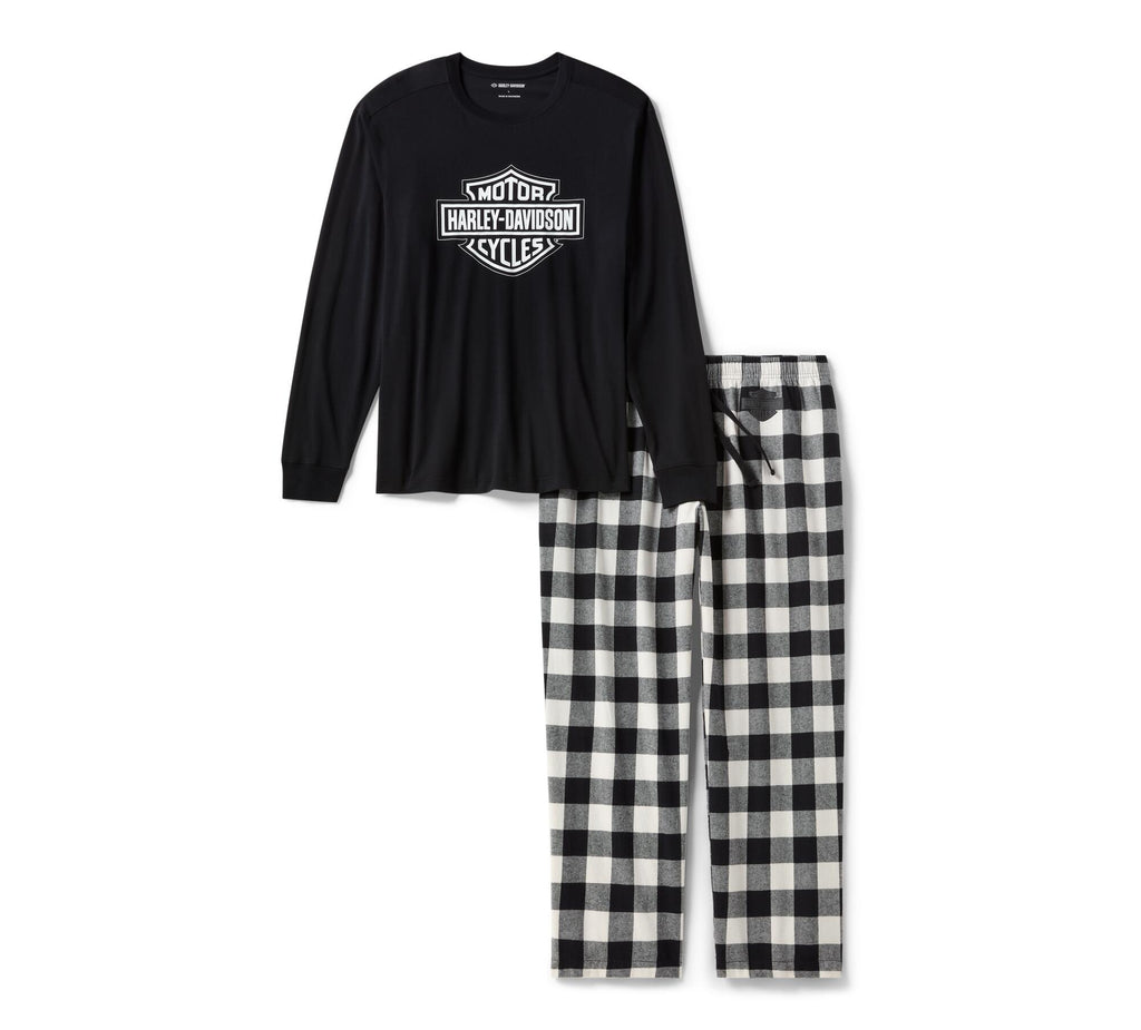 Men's Bar & Shield Buffalo Check Pajama Set