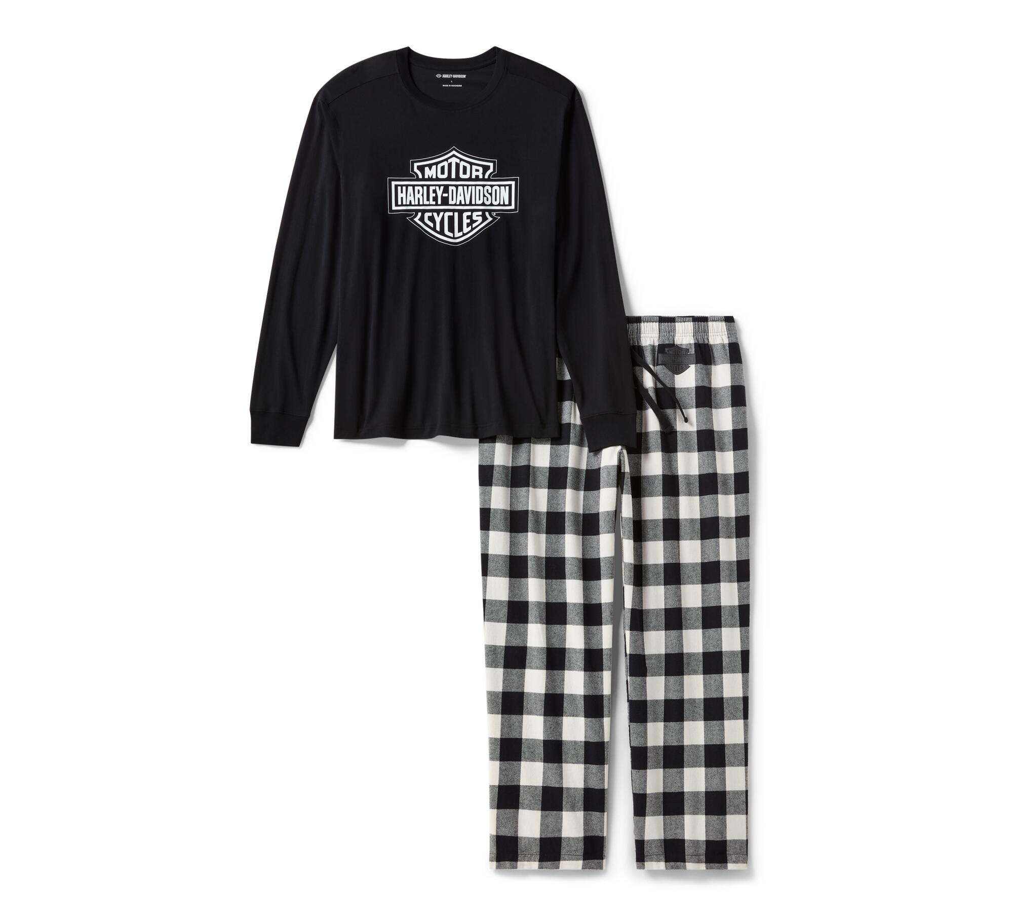 Men's Bar & Shield Buffalo Check Pajama Set