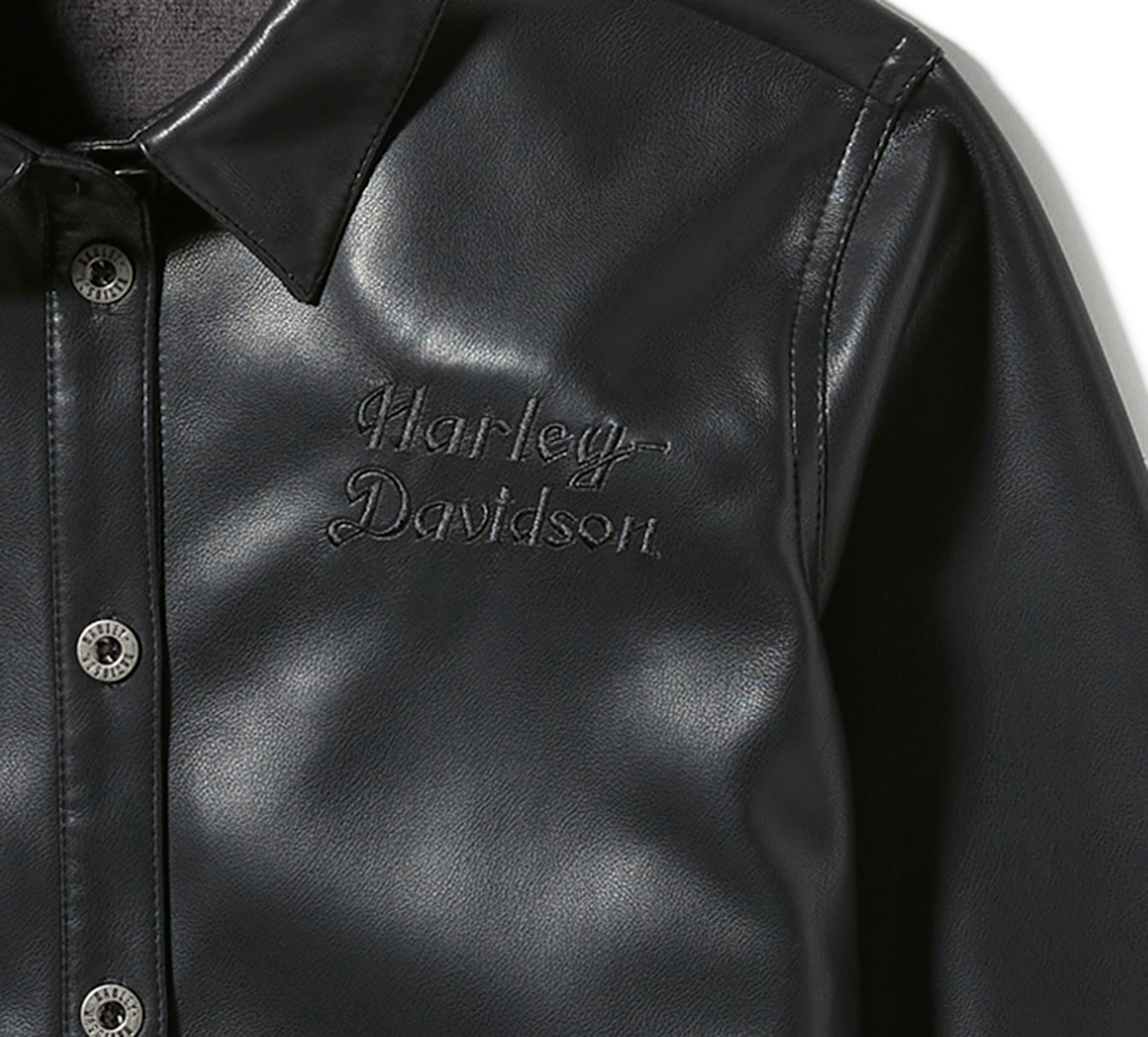 Women's Metallic Dagger Faux Leather Shirt