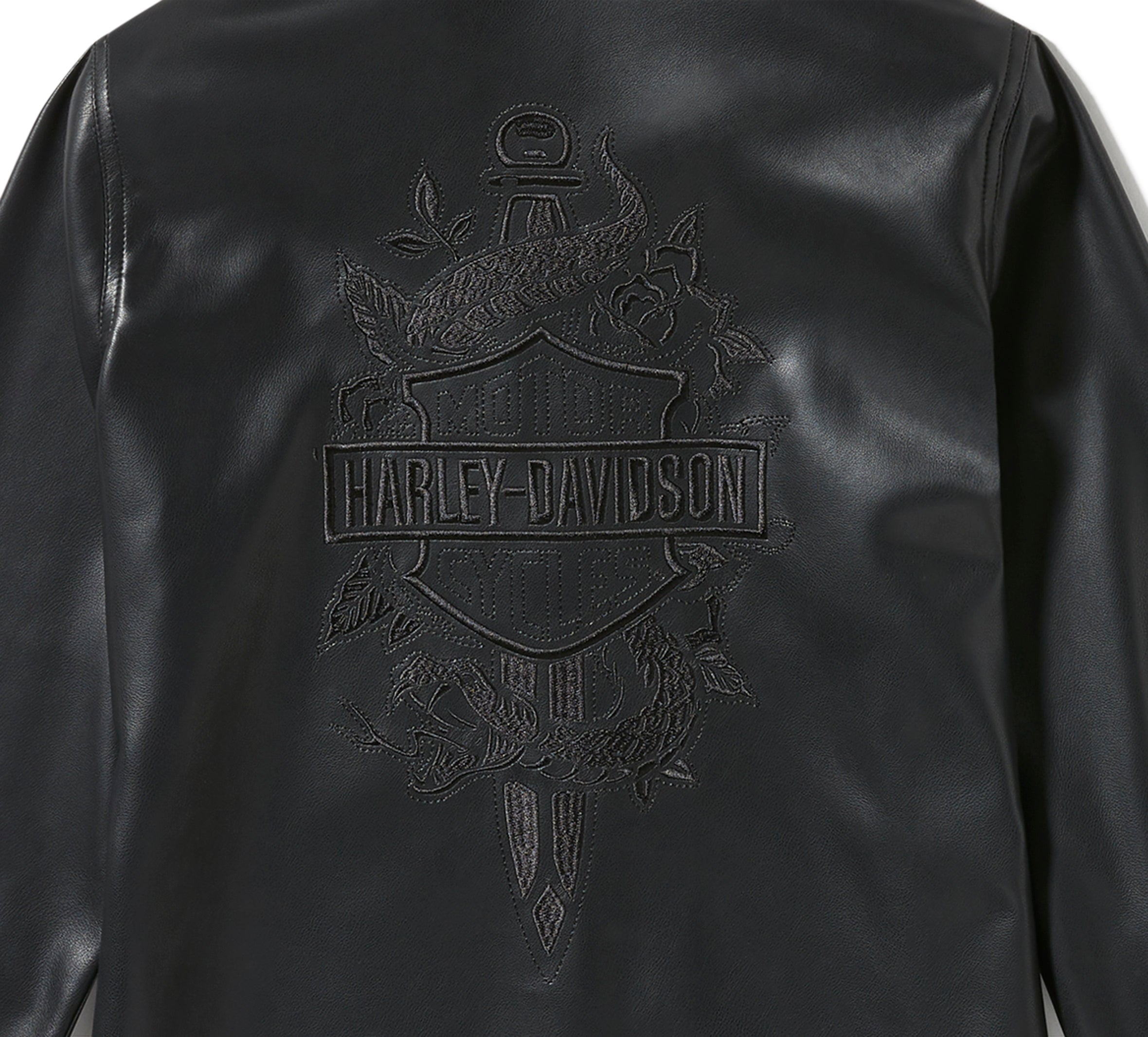 Women's Metallic Dagger Faux Leather Shirt