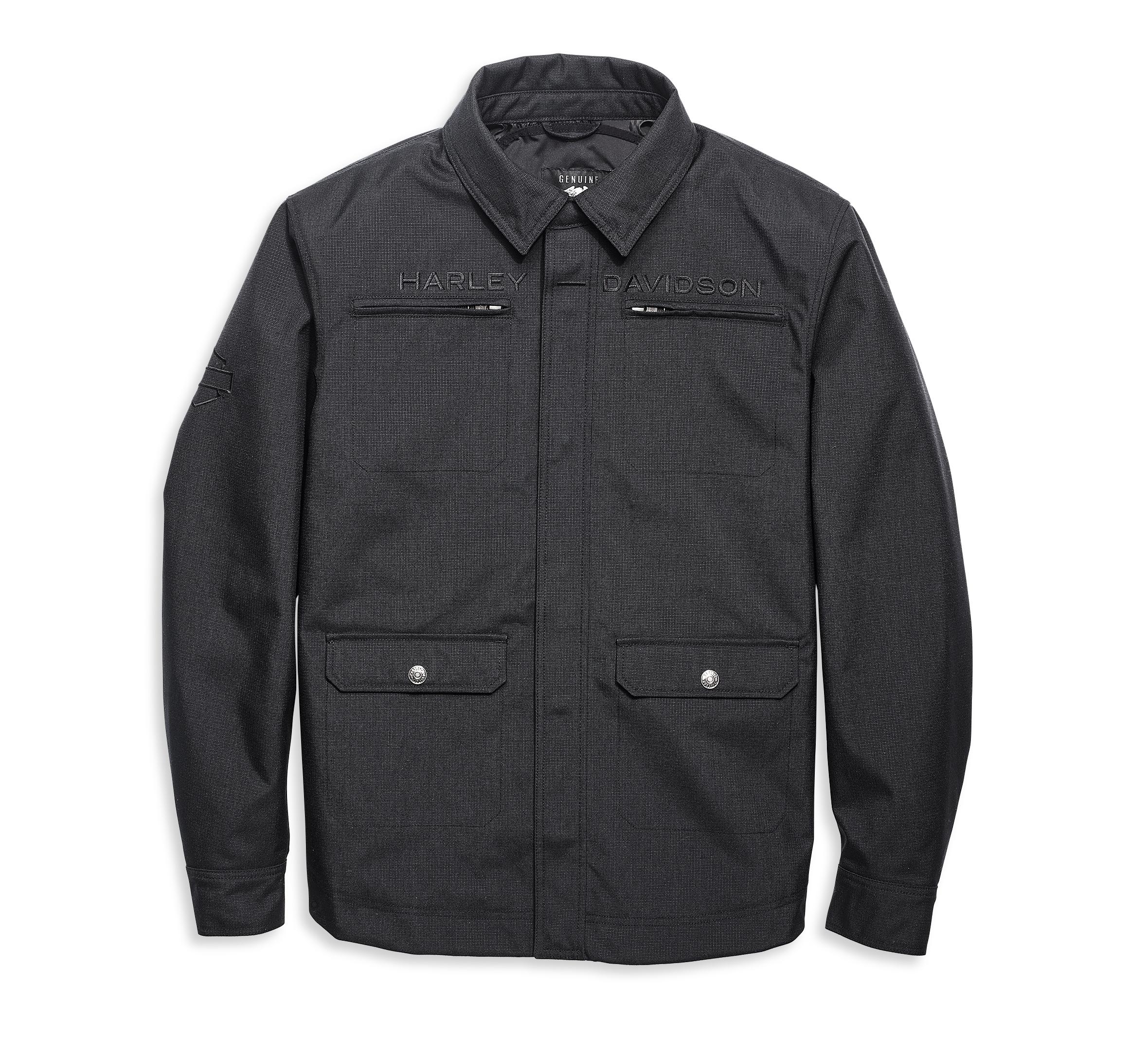 H-D® Men's Courier Canvas Riding Jacket - Black Beauty