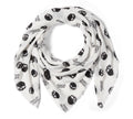 Women's Willie G Skull Shawl - Print - Cloud Dancer & Harley Black