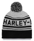 Harley-Davidson® Celebration Cuffed Knit Pom Beanie Cap, Gray
