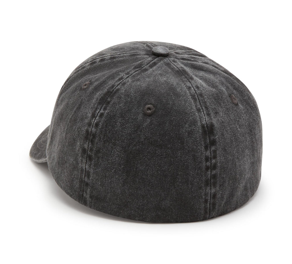 Arched Font Panhead Fitted Baseball Hat - Harley Black