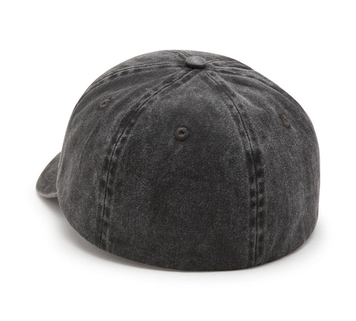 Arched Font Panhead Fitted Baseball Hat - Harley Black