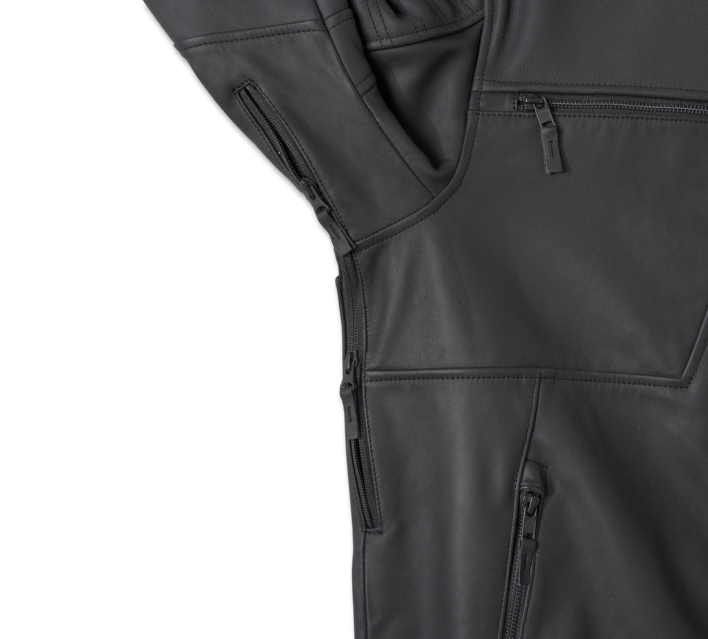 Willie G Skull Graphic Leather Riding Jacket