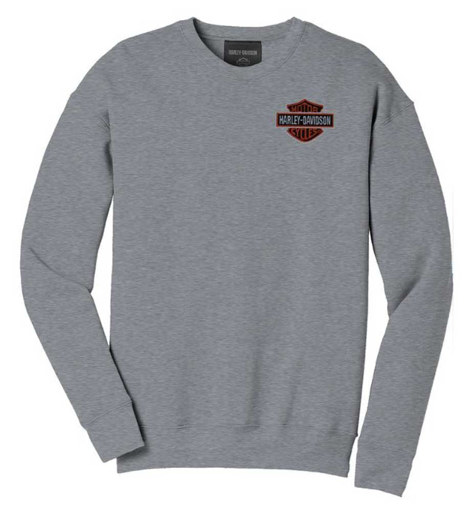 Harley-Davidson® Men's Bar & Shield Pullover Sweatshirt - Heather Gray
